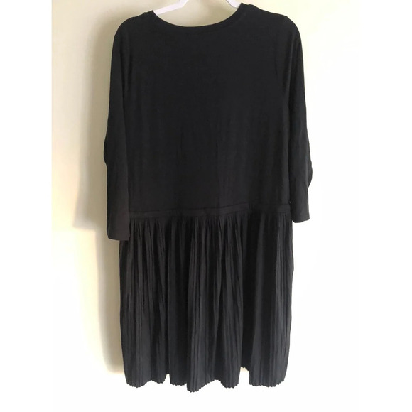 J.Jill Women’s Dress, Black Accordion Pleated Drawstring - Picture 2 of 5